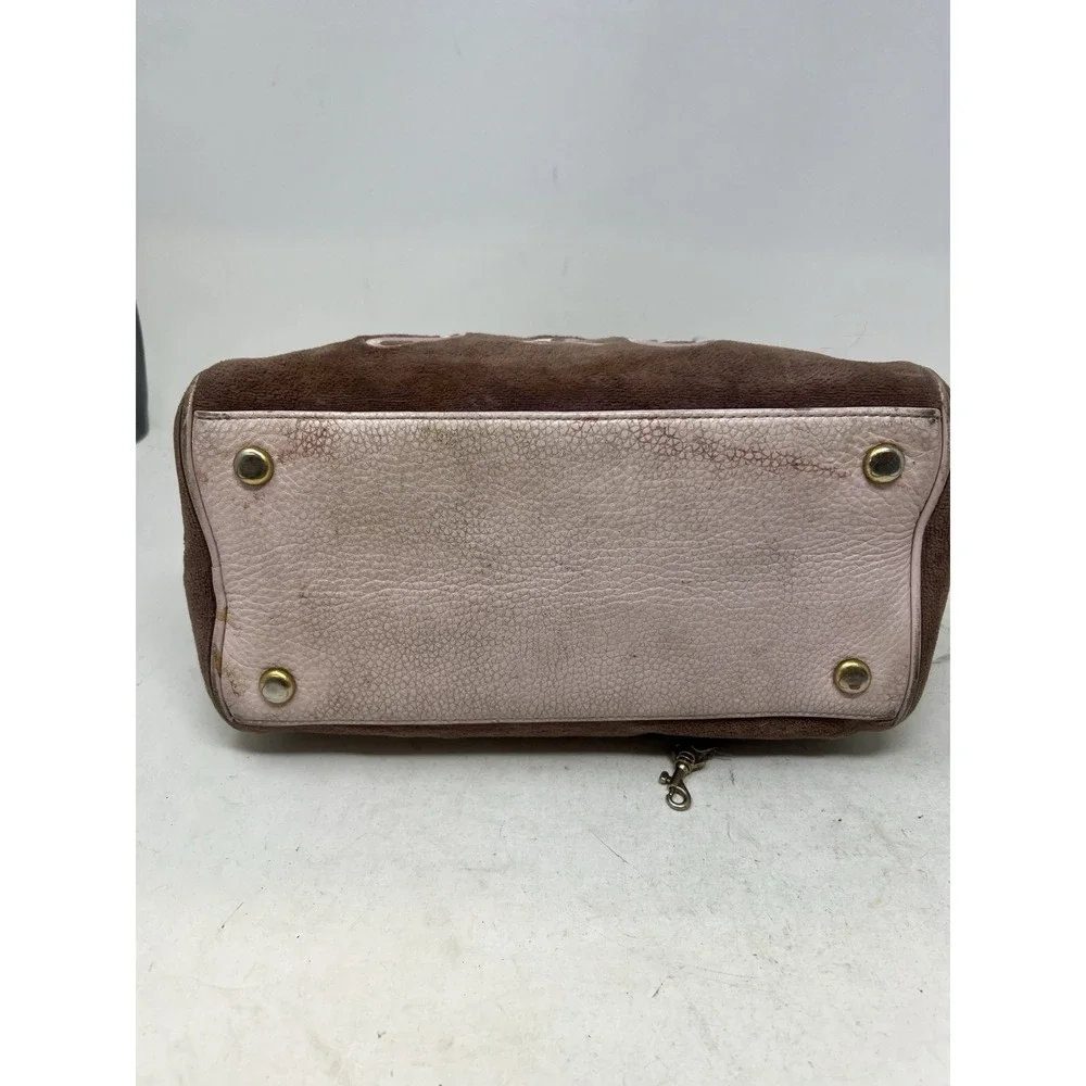 Y2K Vintage JUICY COUTURE Love P & G  French Terry Brown Bowler Bag AS IS LOOK